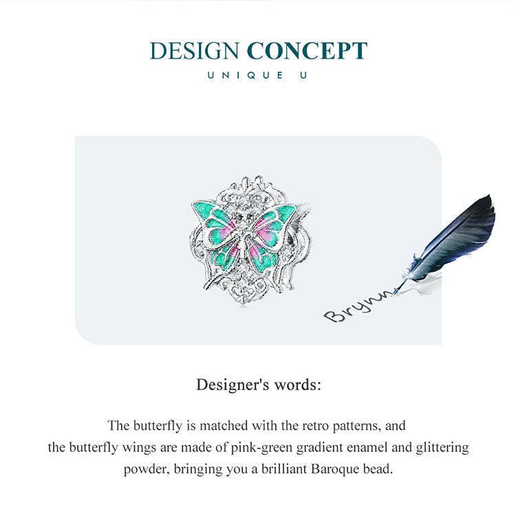 Baroque Butterfly Bead Charm