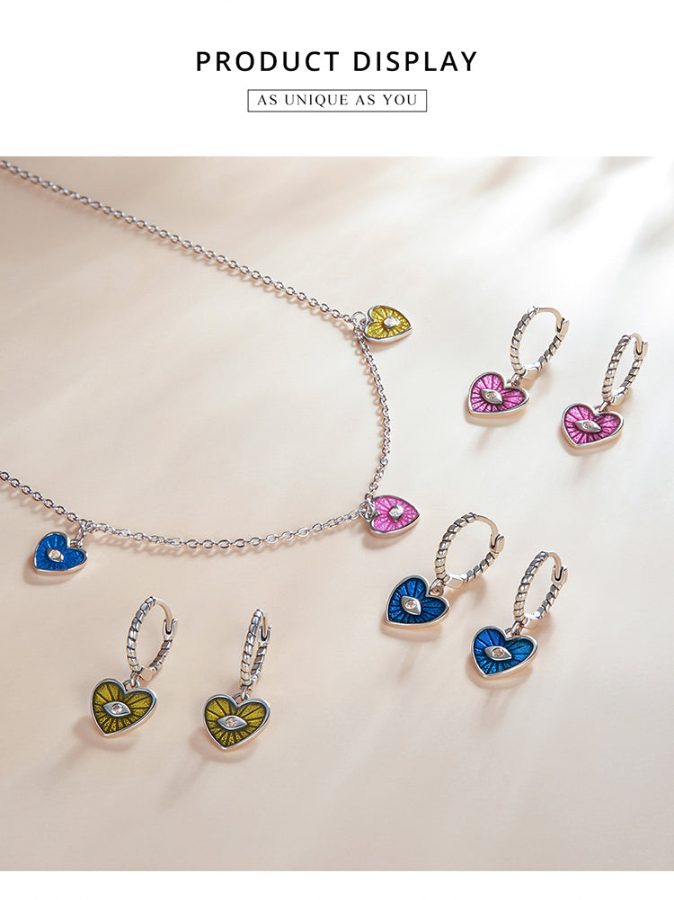 Heart Evil Eye Earrings