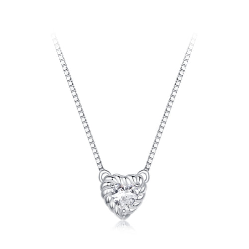 Delicate Heart Moissanite Collarbone Necklace