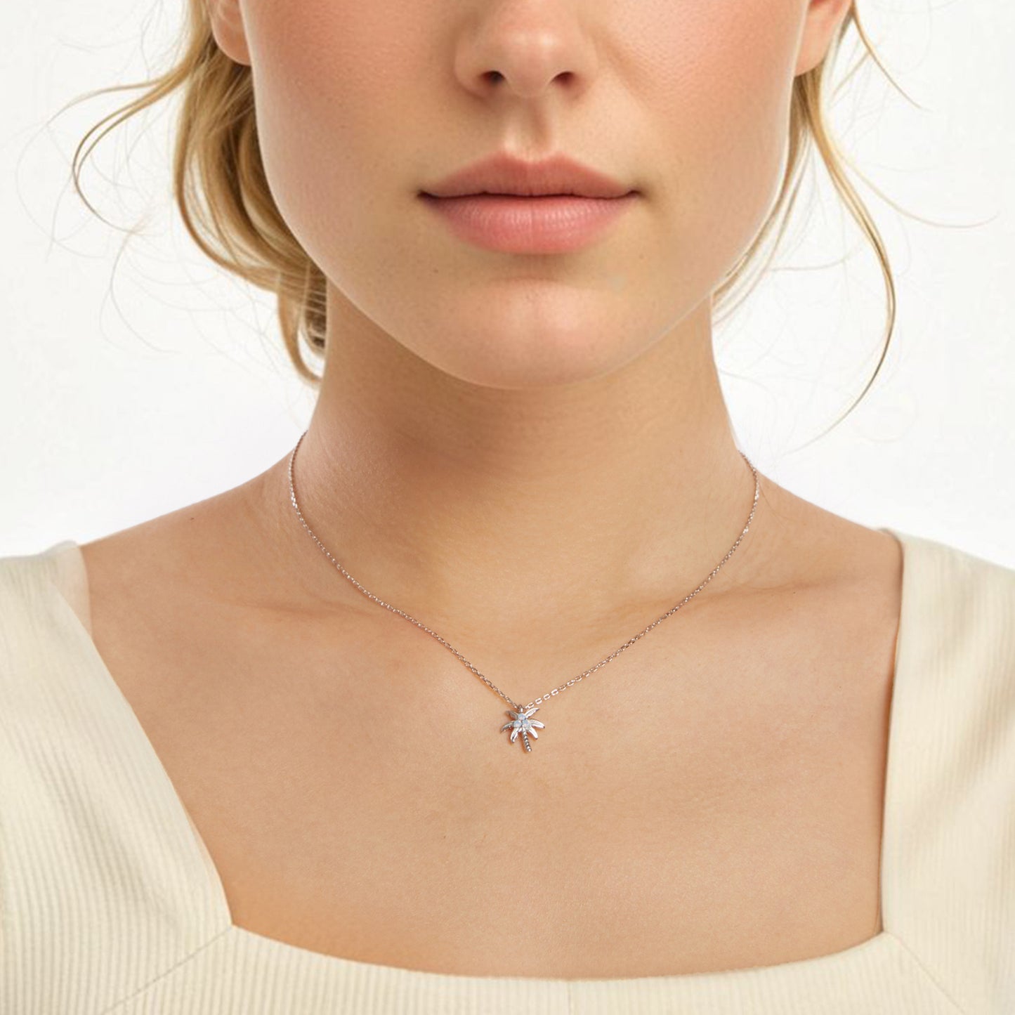 Palm Tree Pendant Necklace