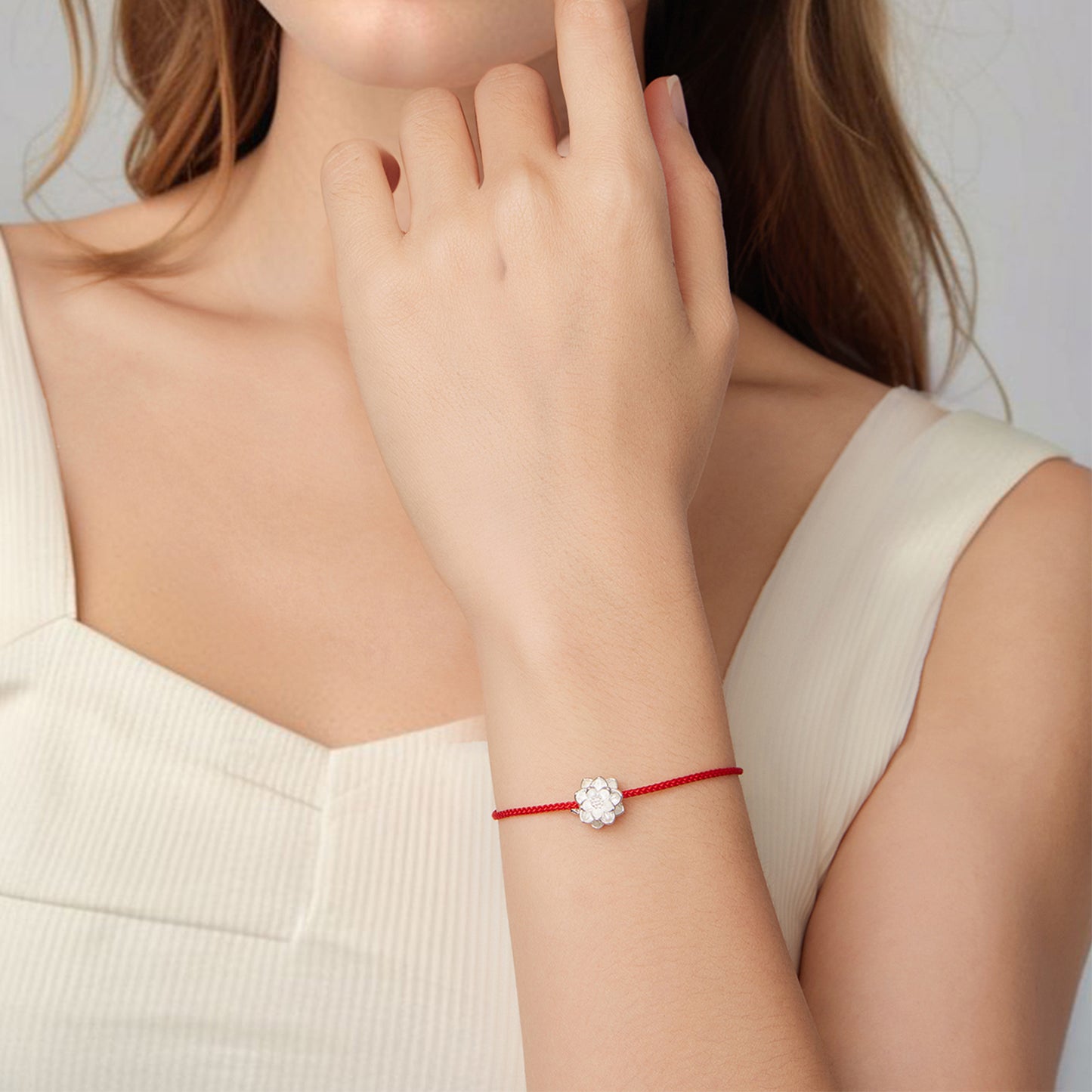 Lotus Red Cord Bracele