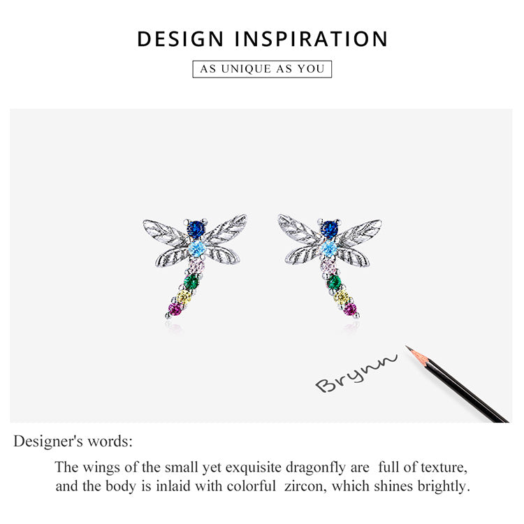 Colorful Dragonfly Stud Earrings