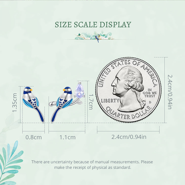 Compact Bird Stud Earrings