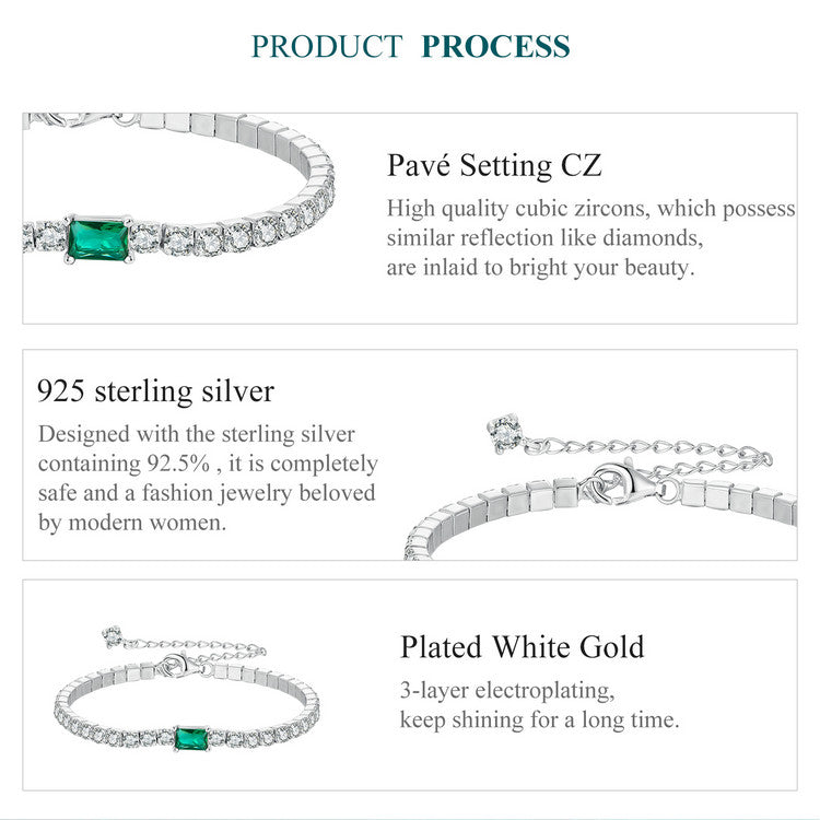Elegant Emerald Tone Bracelet