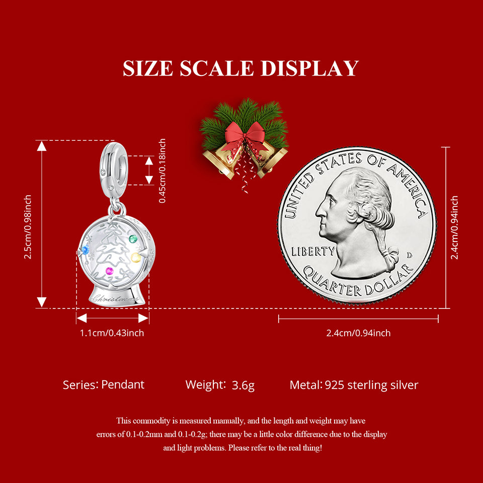 Christmas Crystal Ball Pendant Charm