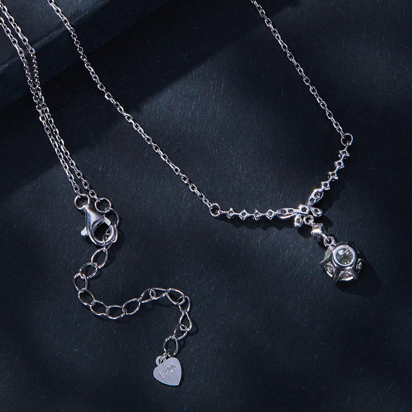 Bow Design Moissanite Necklace