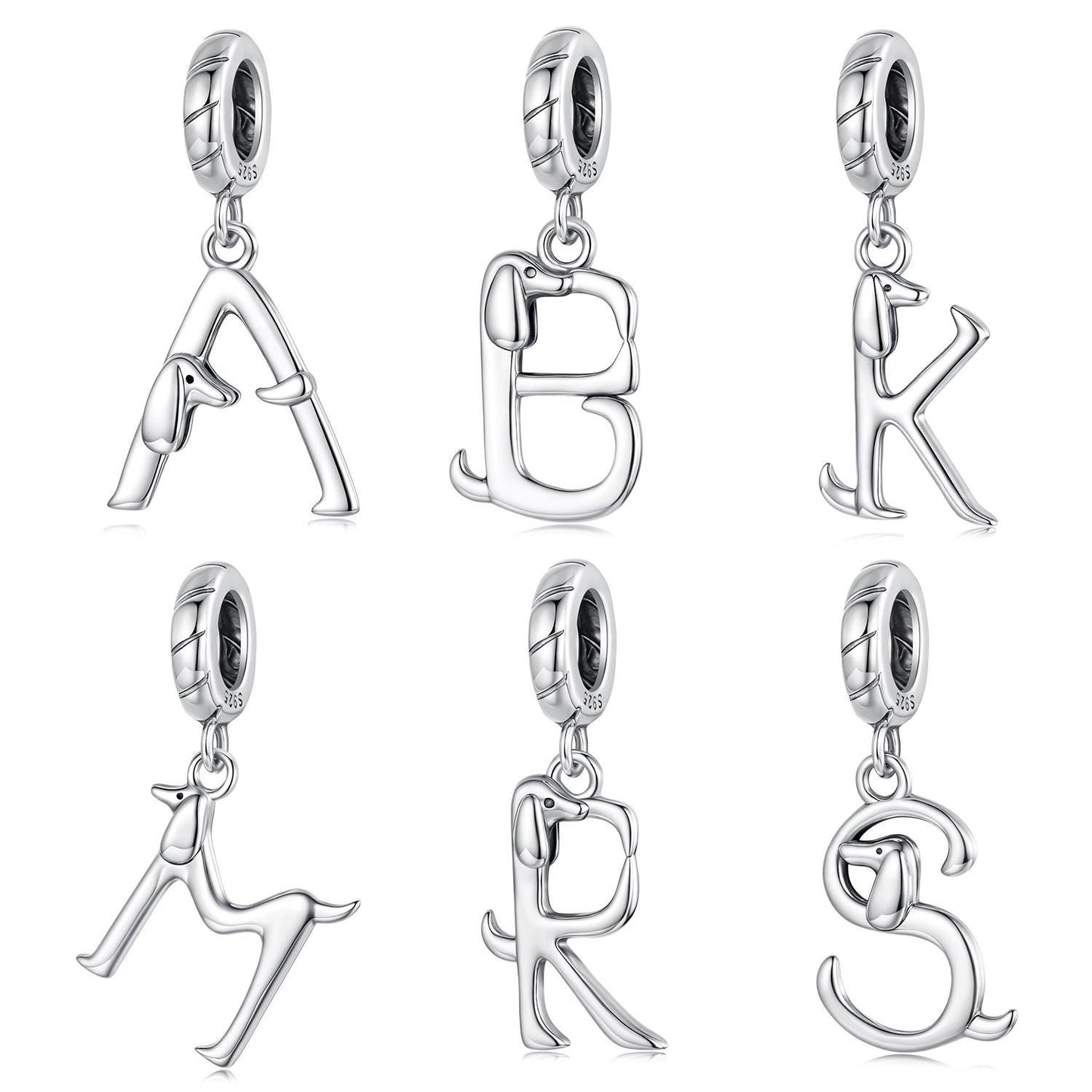 Dachshund Letter Pendant Charm