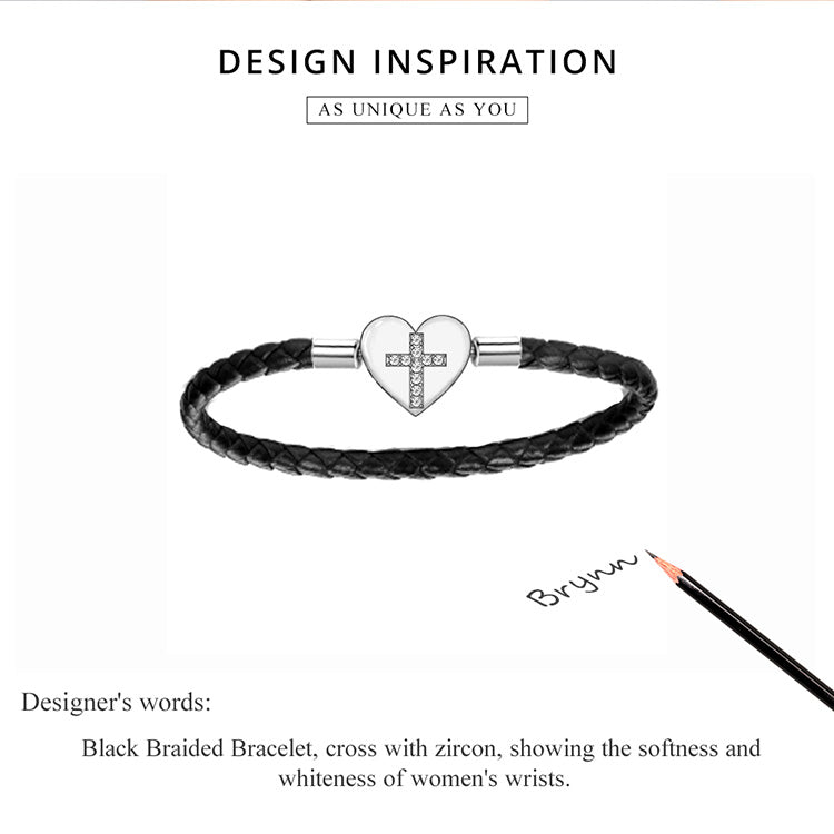 Modern Cross Charm Bracelet