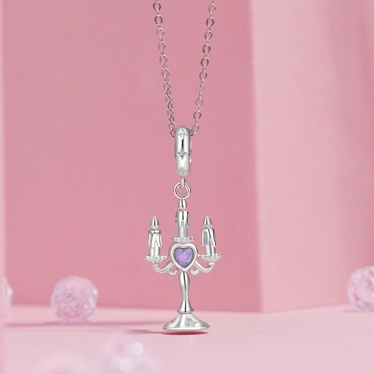 Romantic Candlestick Pendant Charm