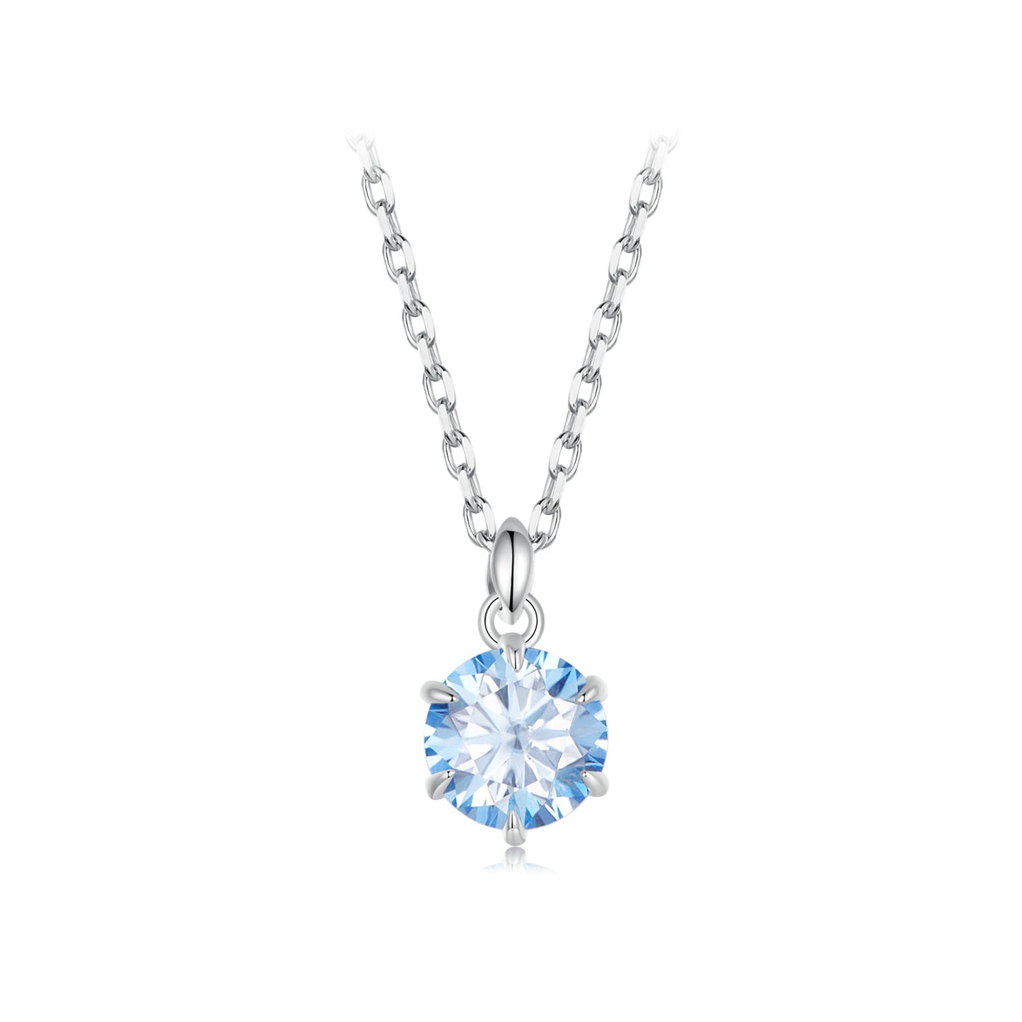 1ct Blue Moissanite Necklace