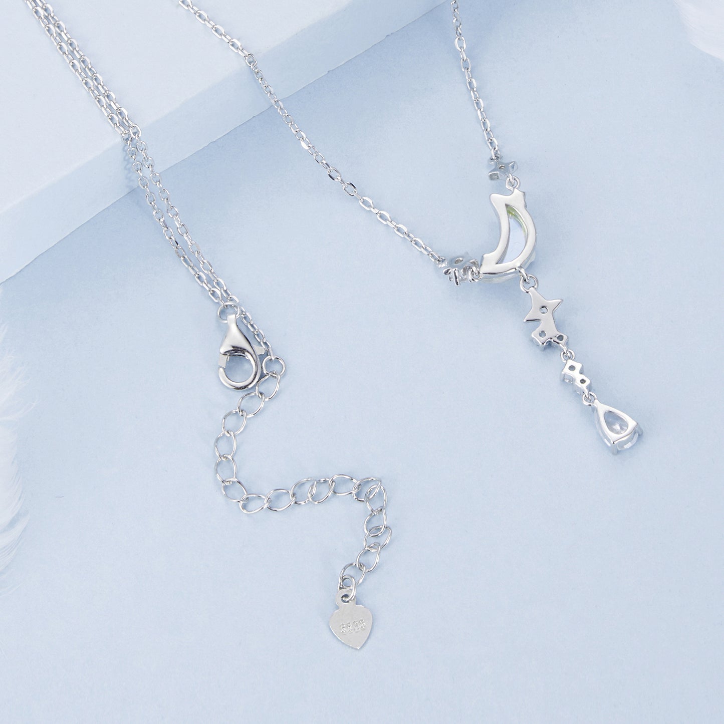 Moon and Stars Drop Necklace