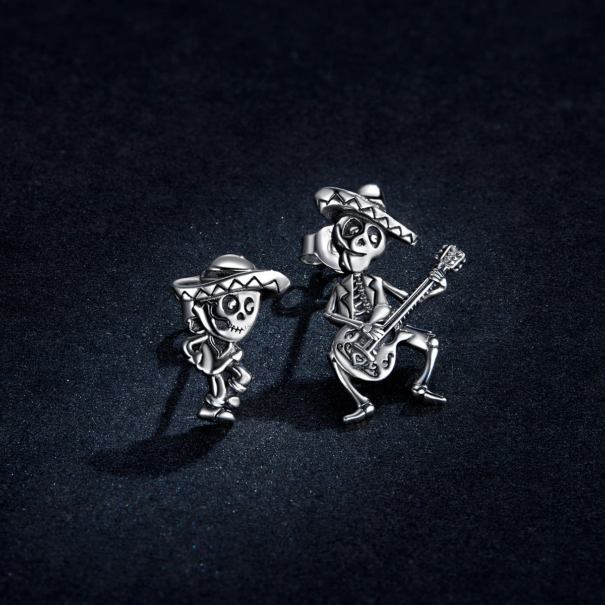 Guitar Skull Hoop Earrings