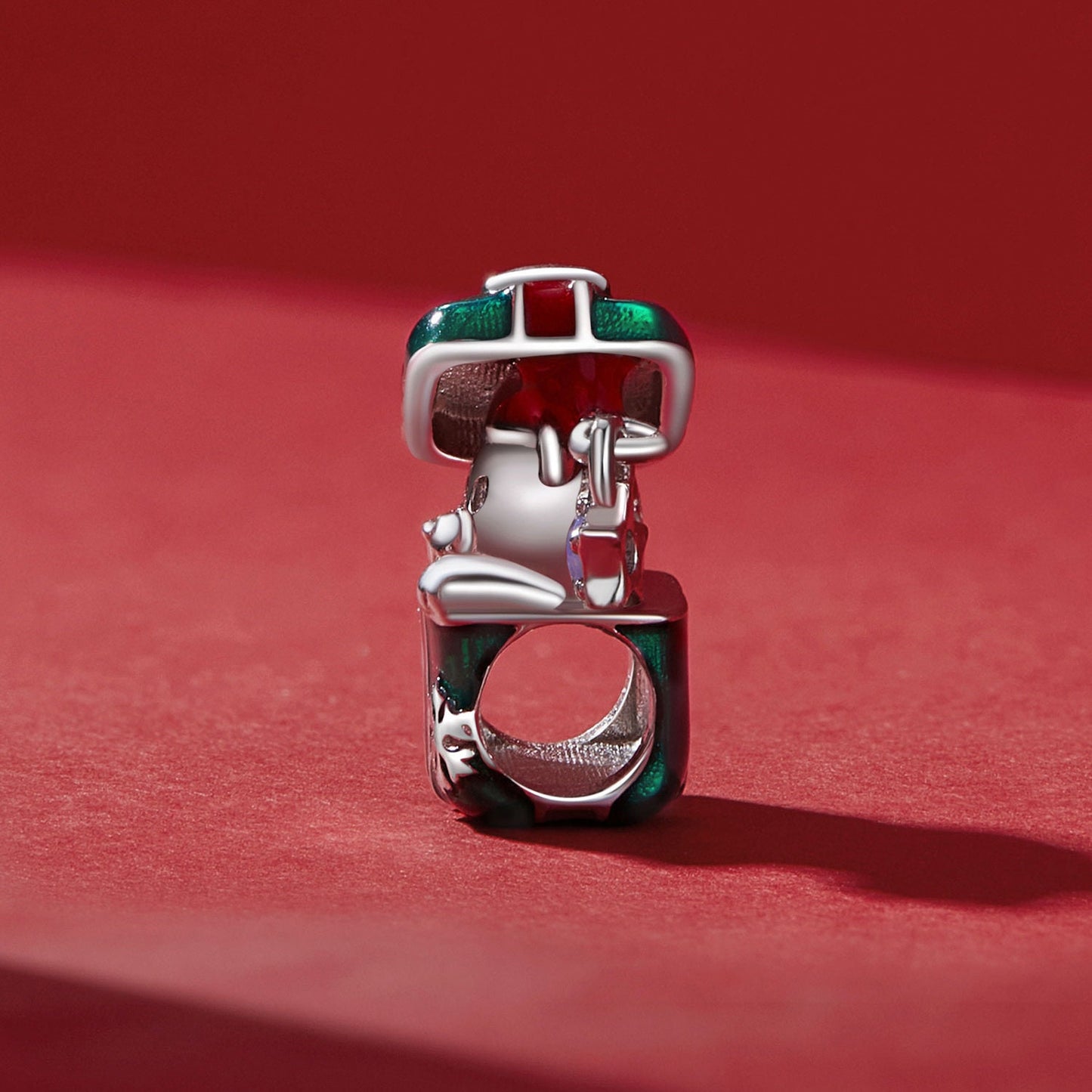 Bear Christmas Gift Box Charm