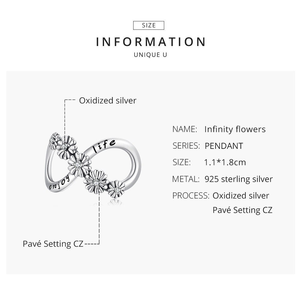 Infinity Flowers Charm