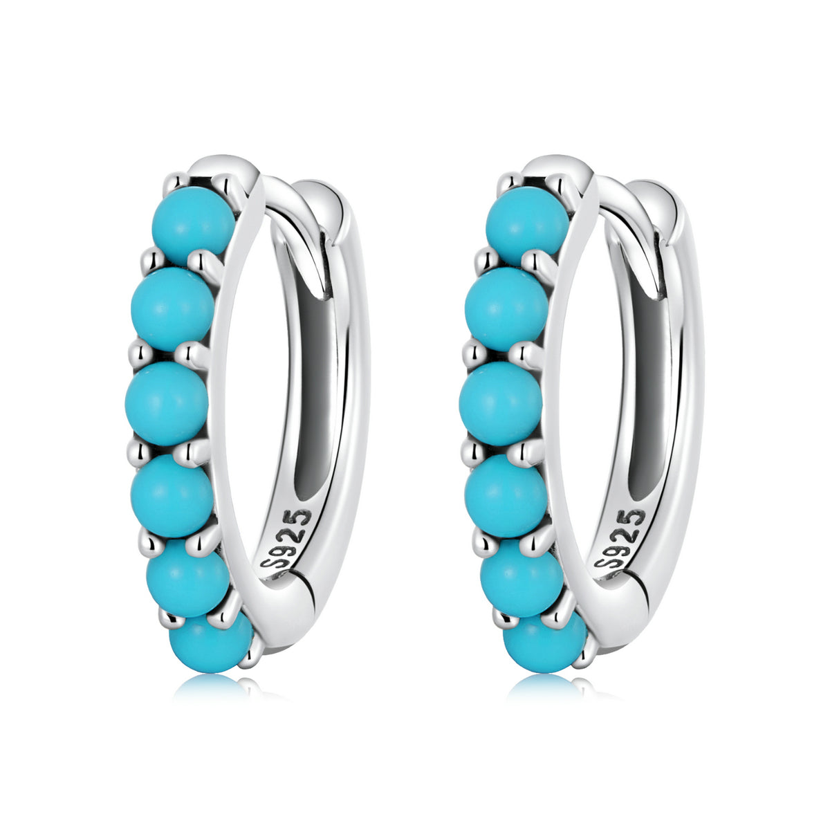 Minimalist Turquoise Clip Earrings