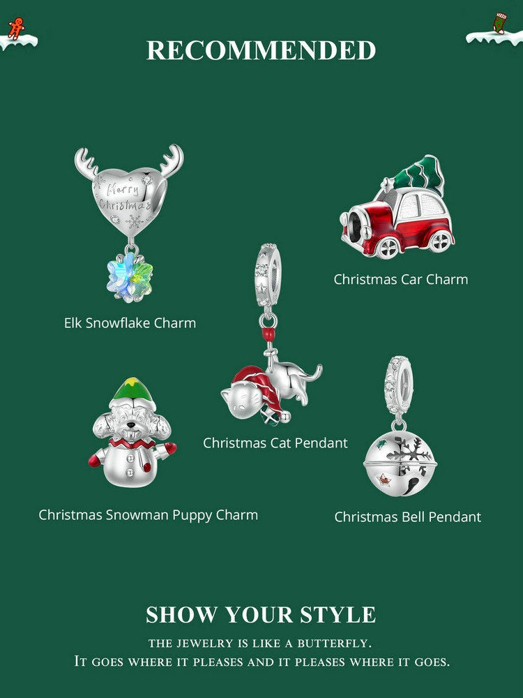 Christmas Cat Pendant Charm