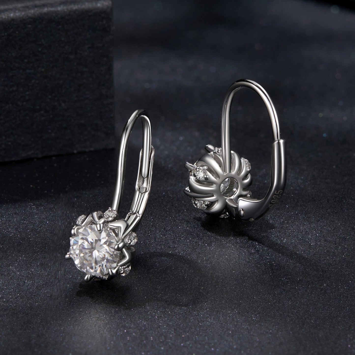 Floral Bud Moissanite Spring Earrings