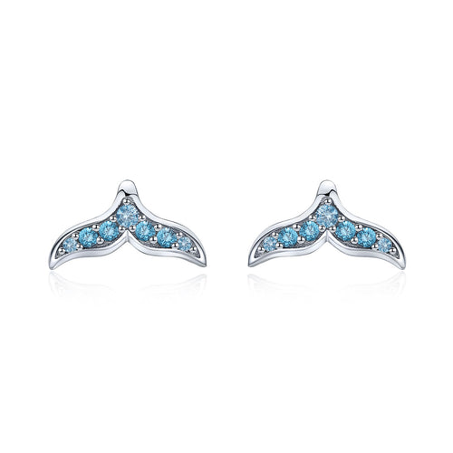 Blue Fishtail Earrings