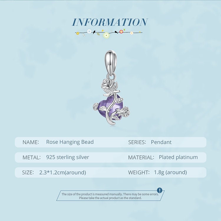 Rose Hanging Bead Charm