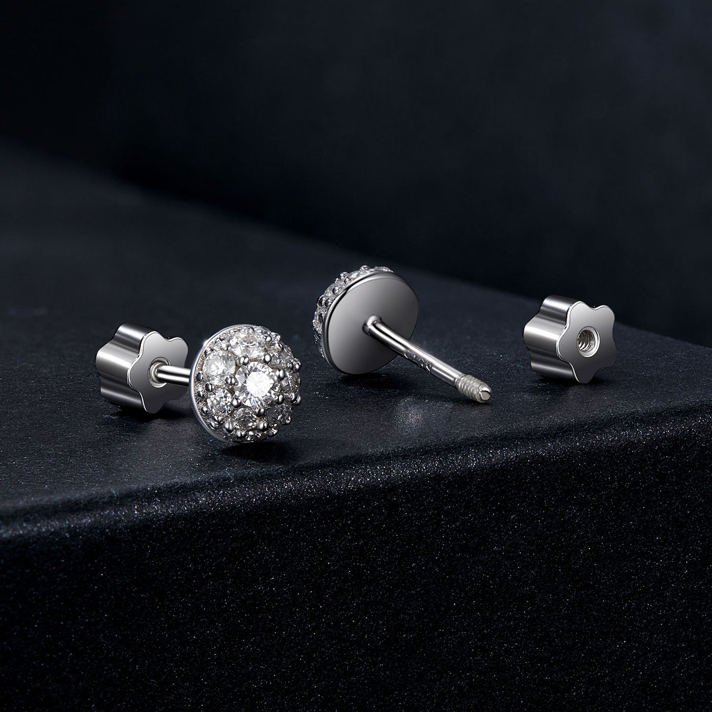 Dome-Shaped Moissanite Studs
