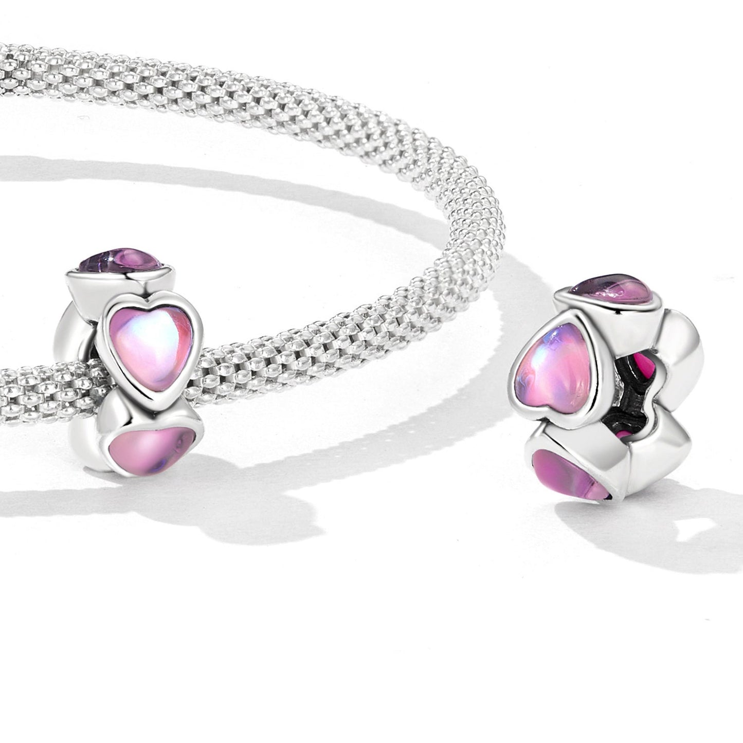 Glass Heart Spacer Charm