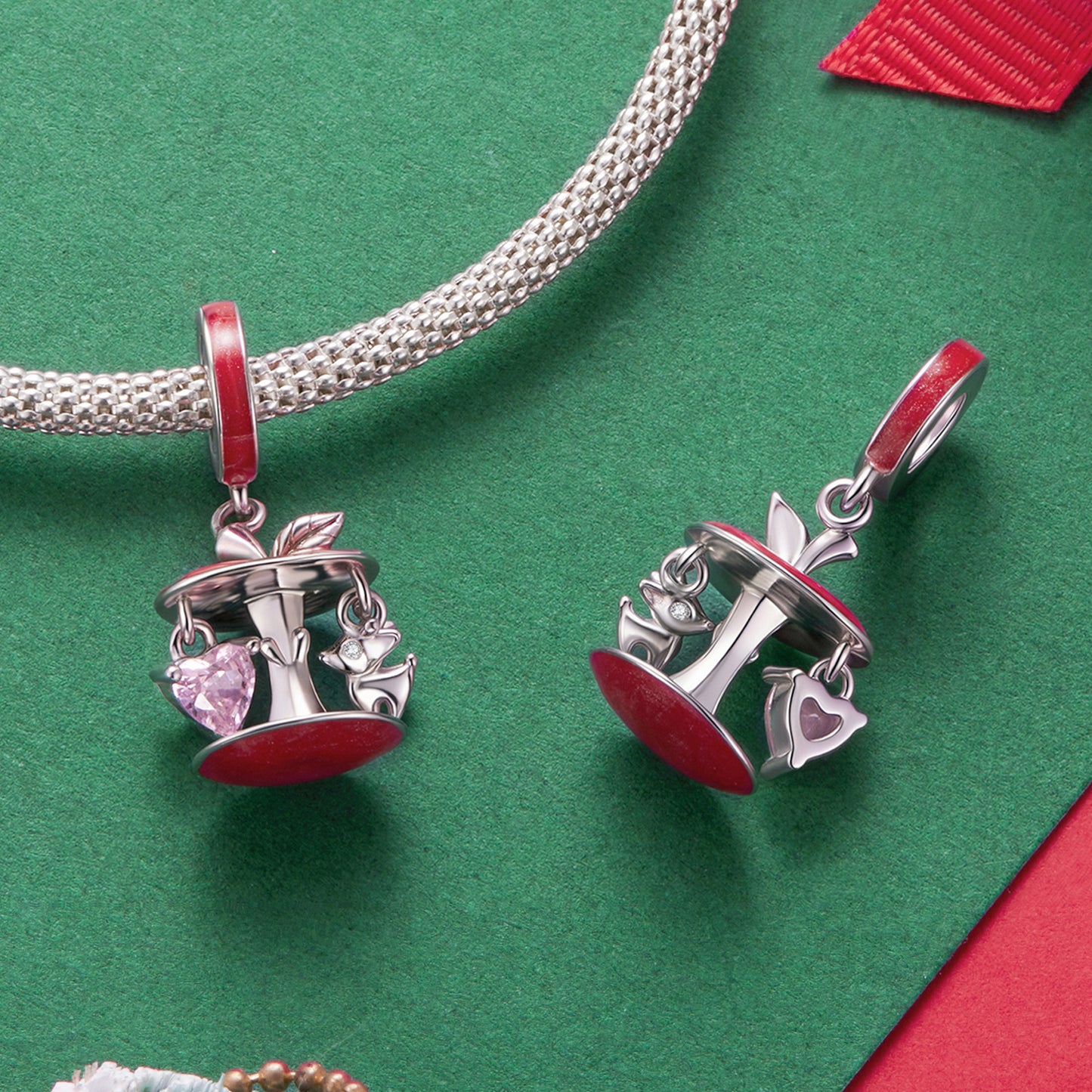Christmas Apple Pendant Charm