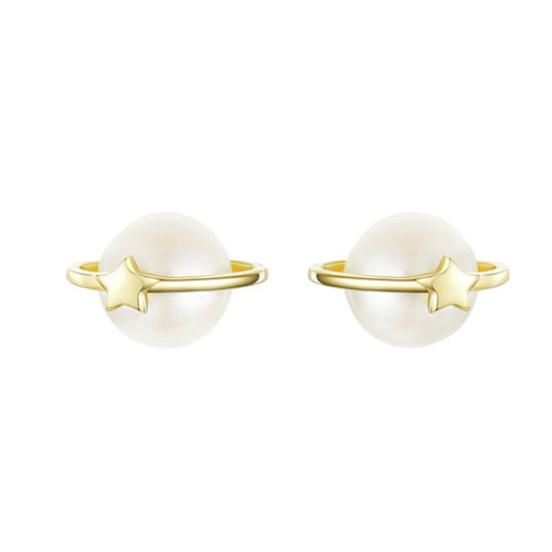 Cosmic Ring Pearl Earrings