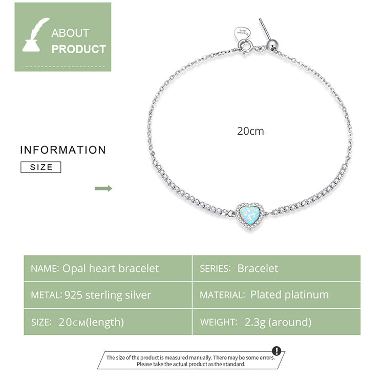 Opal Heart Bracelet