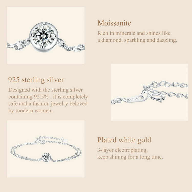 0.5ct Double-Layer Tile Moissanite Bracelet