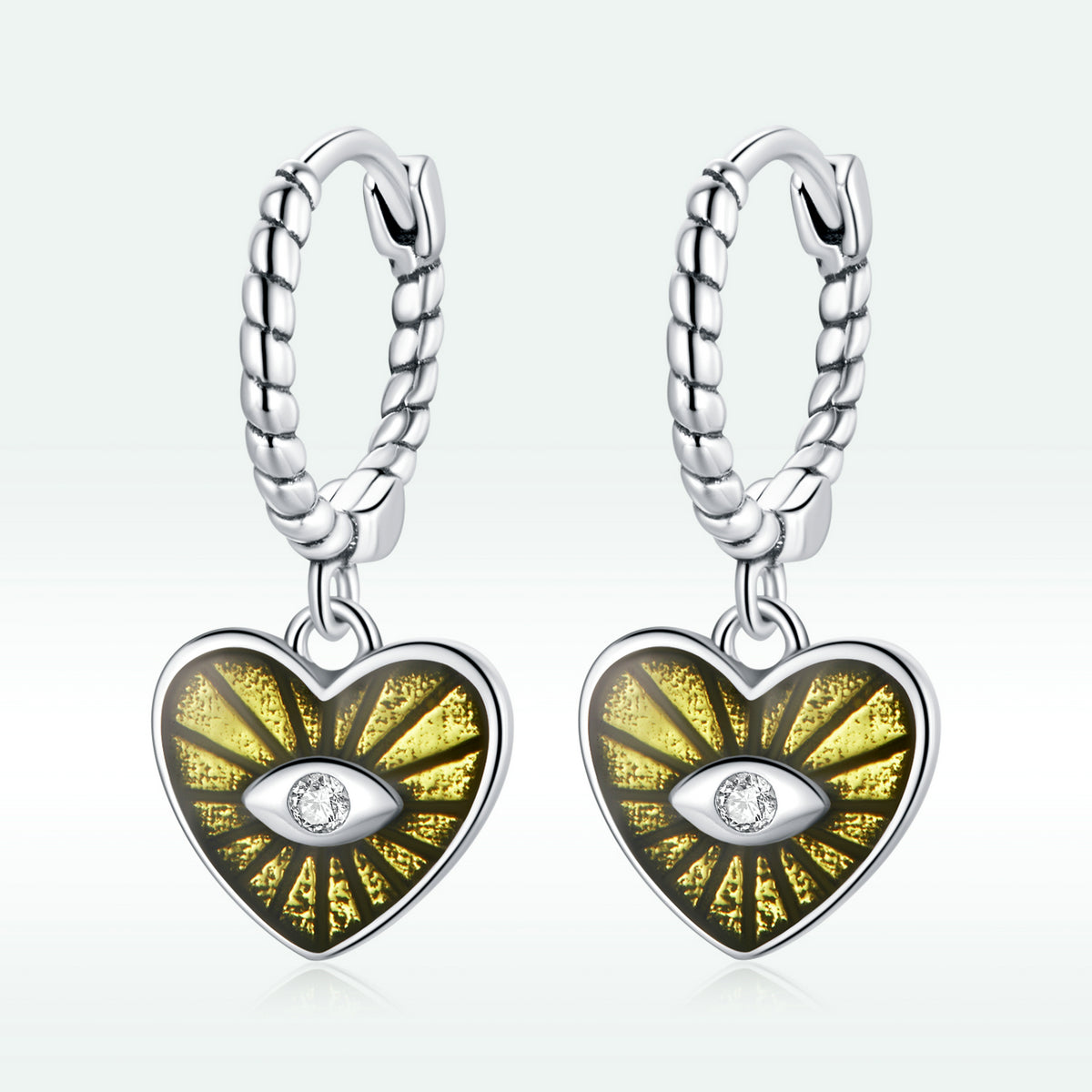 Heart Evil Eye Earrings