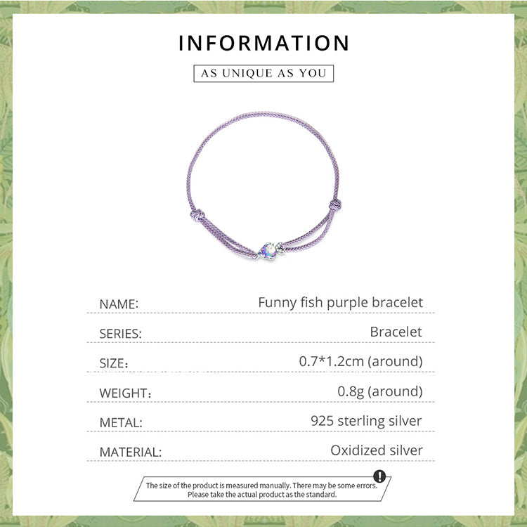 Playful Fish Purple Woven Bracelet