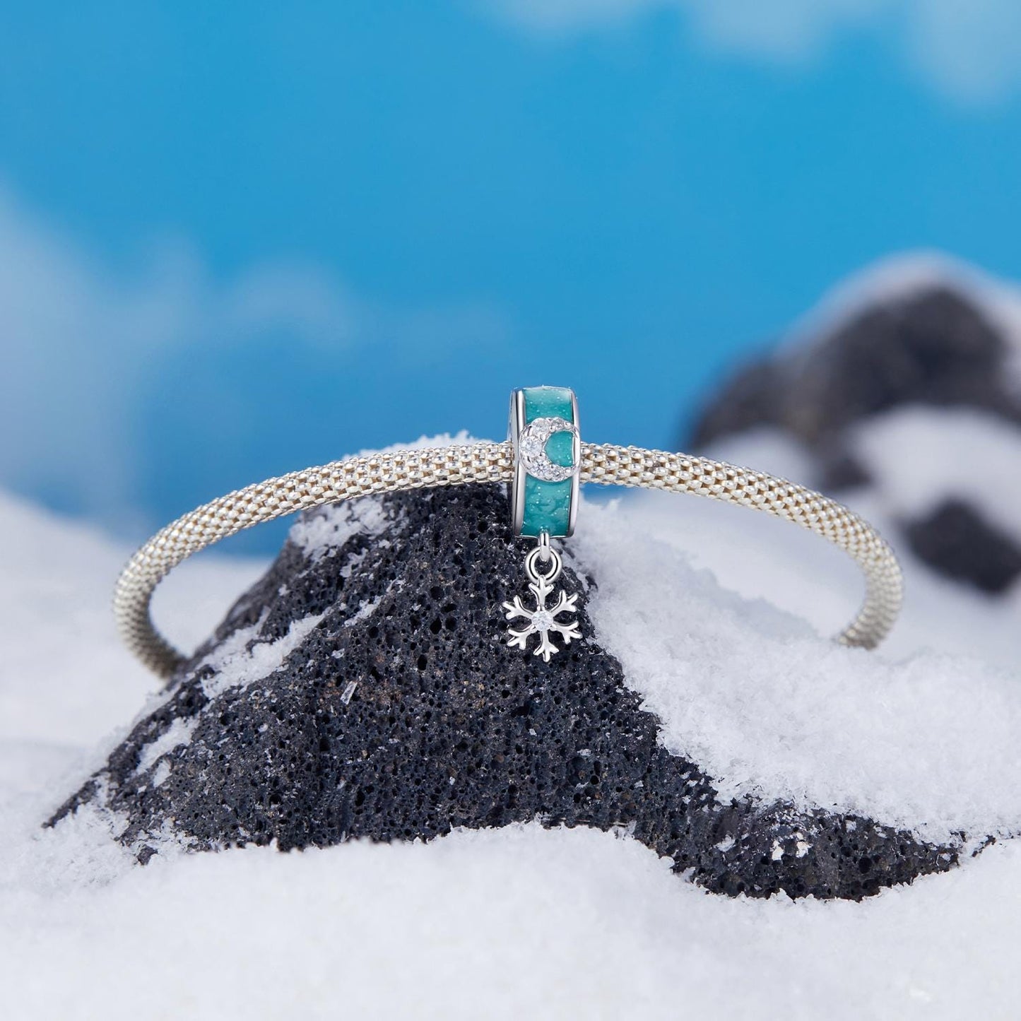 Snowflake Stopper Beads Charm