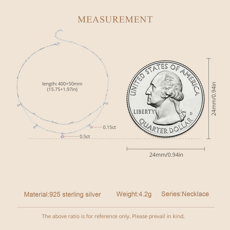 Double-Layer Tassel Moissanite Necklace