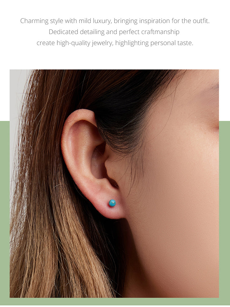 Minimalist Turquoise Stud Earrings