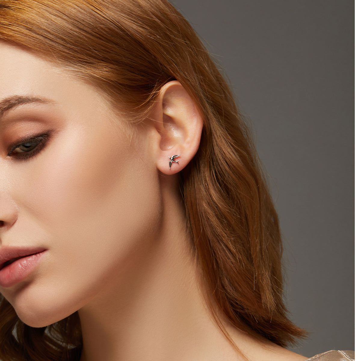Spring Swallow Hoop Earrings