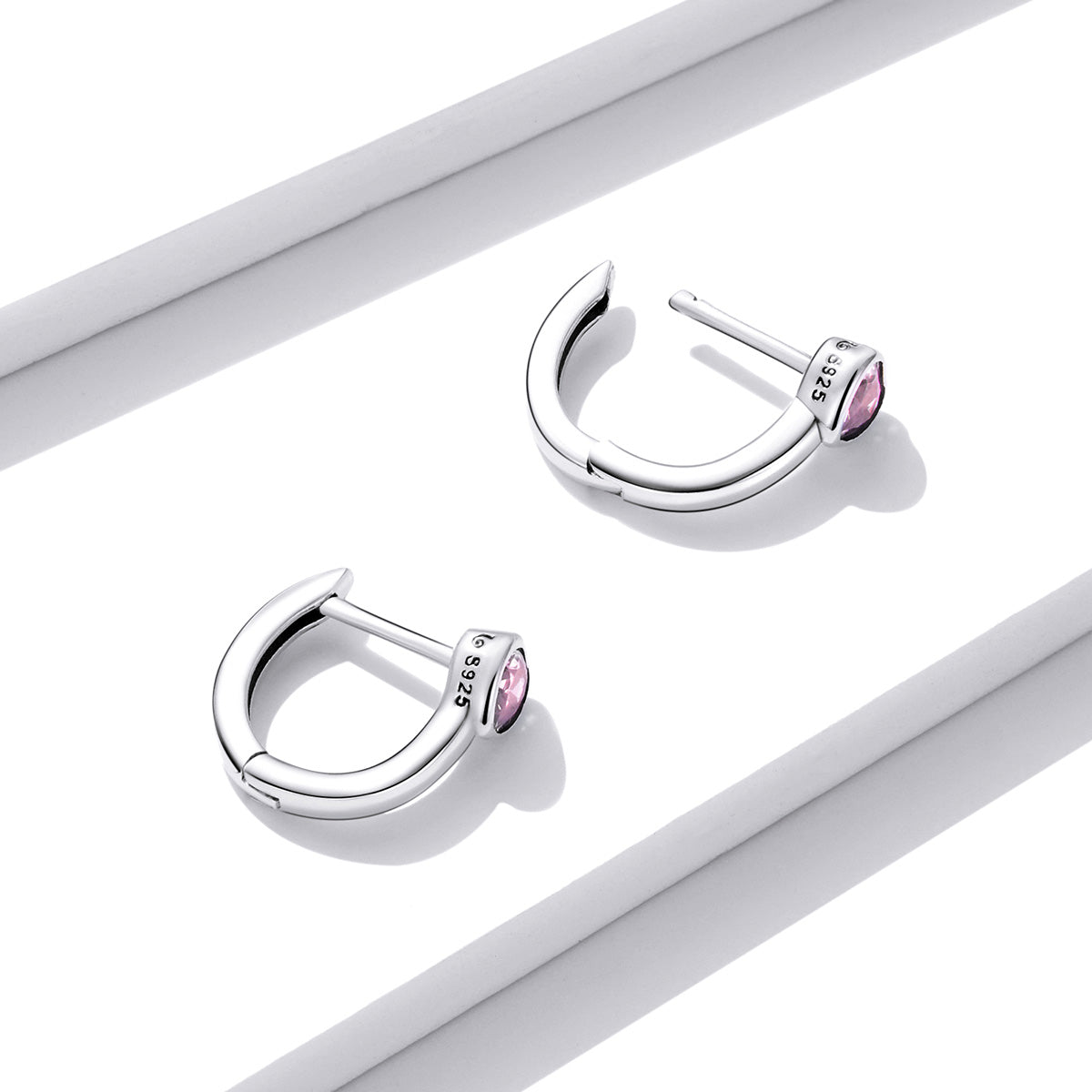 Pink Heart Stud Earrings