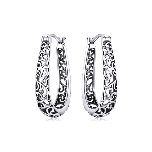 Vintage Vine Hoop Earrings