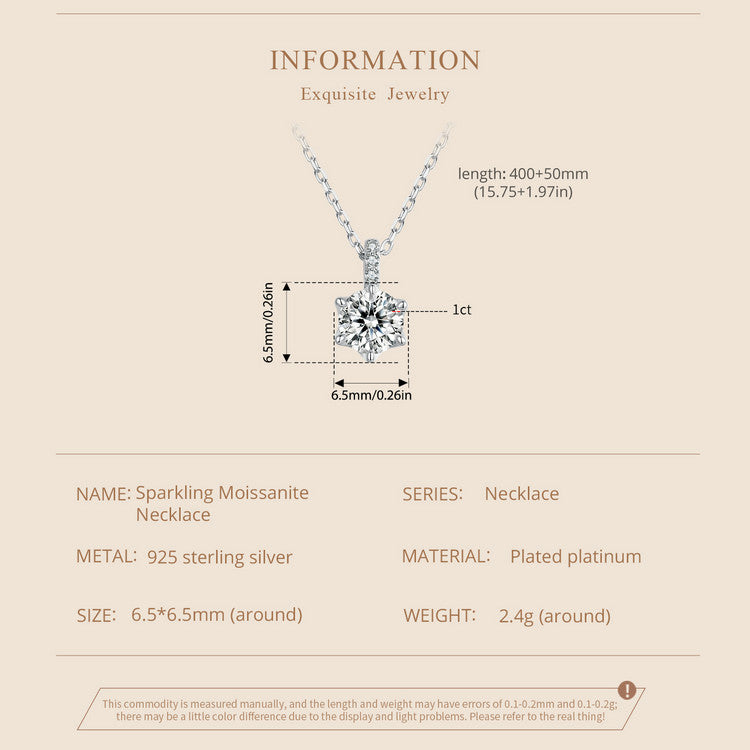 0.5ct Sparkling Moissanite Necklace