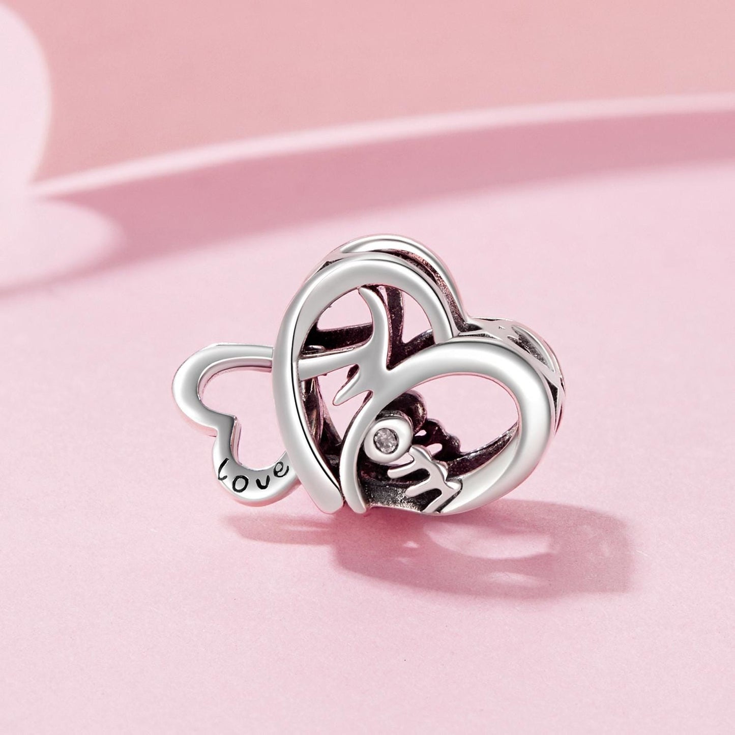 Mother's Day Double Heart Charm