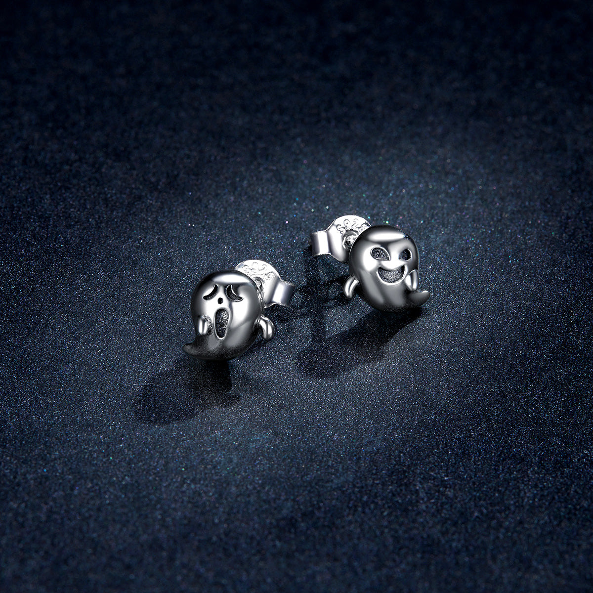Compact Demon Ghost Hoop Earrings