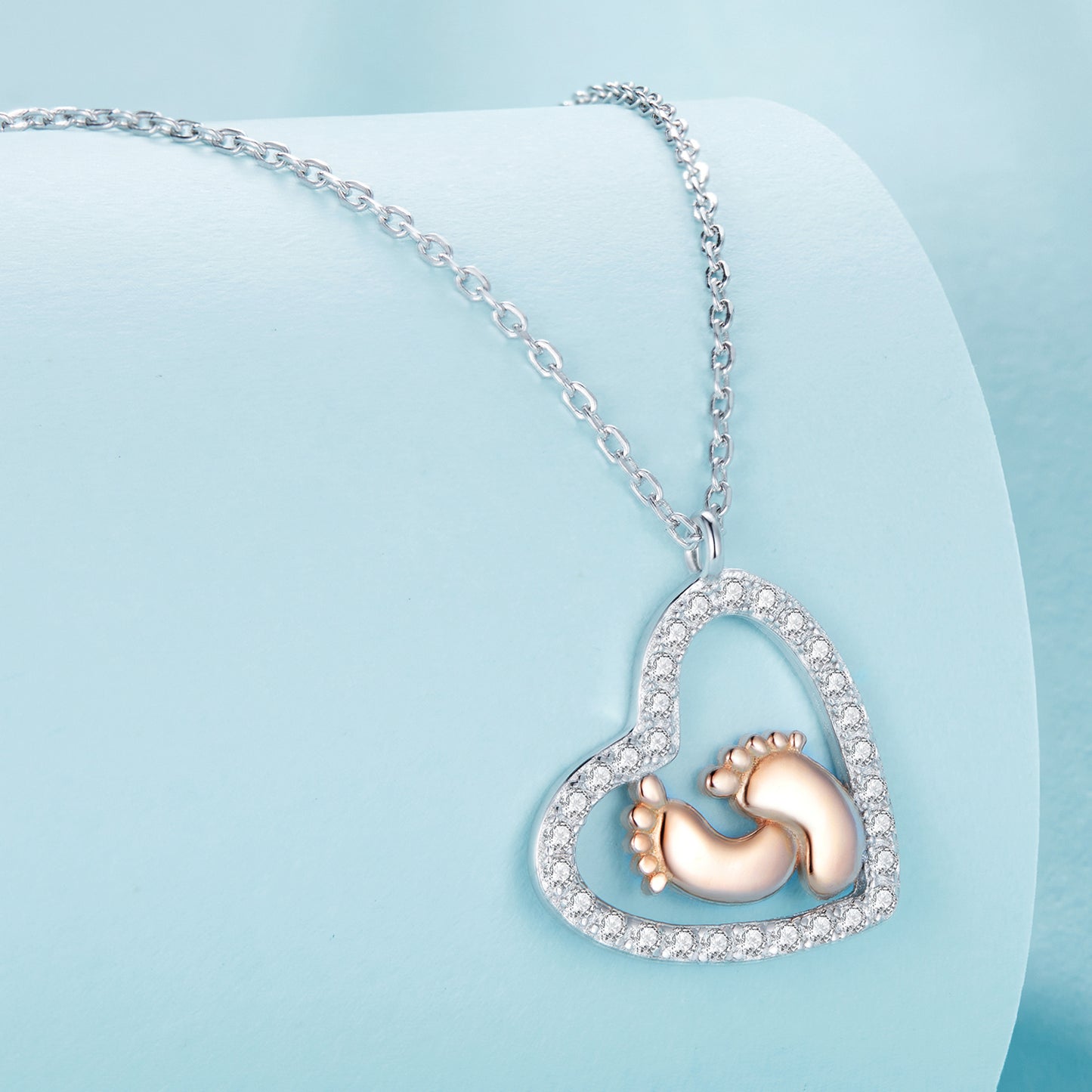 Heart and Paw Print Necklace