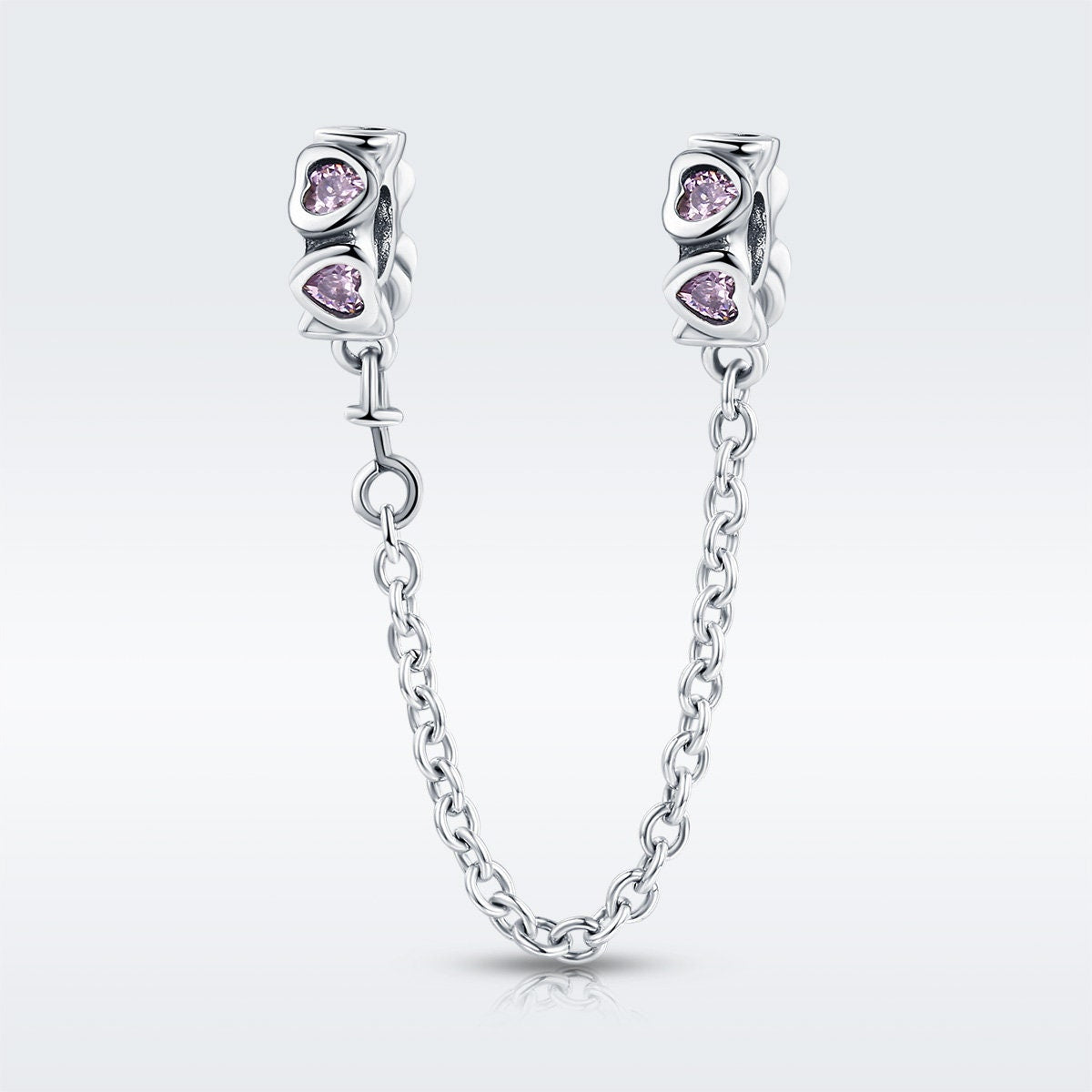 Elegant Heart Safety Chain Charm