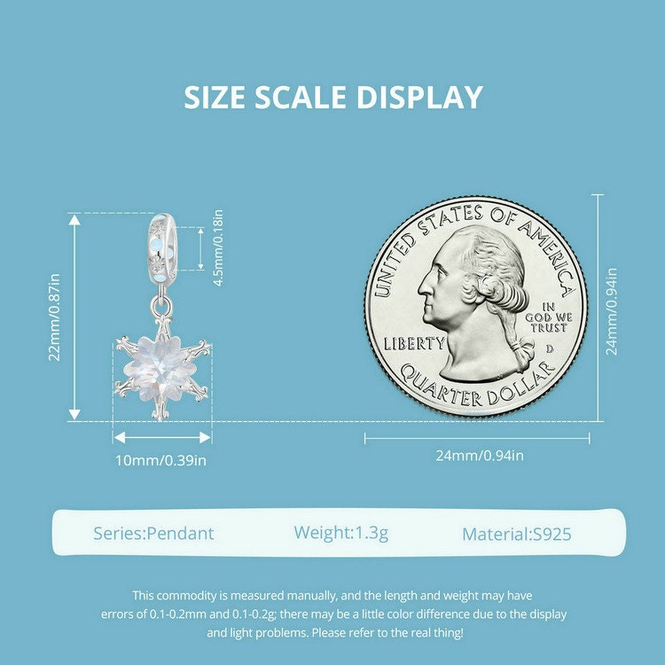 Ice Flower Pendant Charm