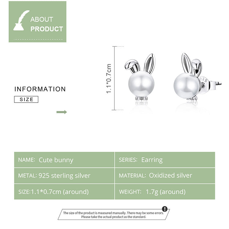Compact Rabbit Hoop Earrings