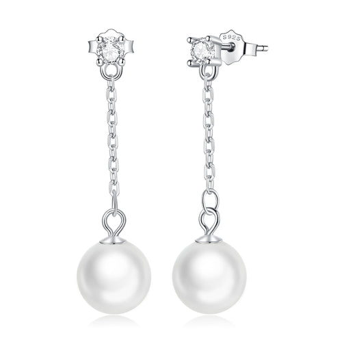 Minimalist Pearl Hoop Earrings