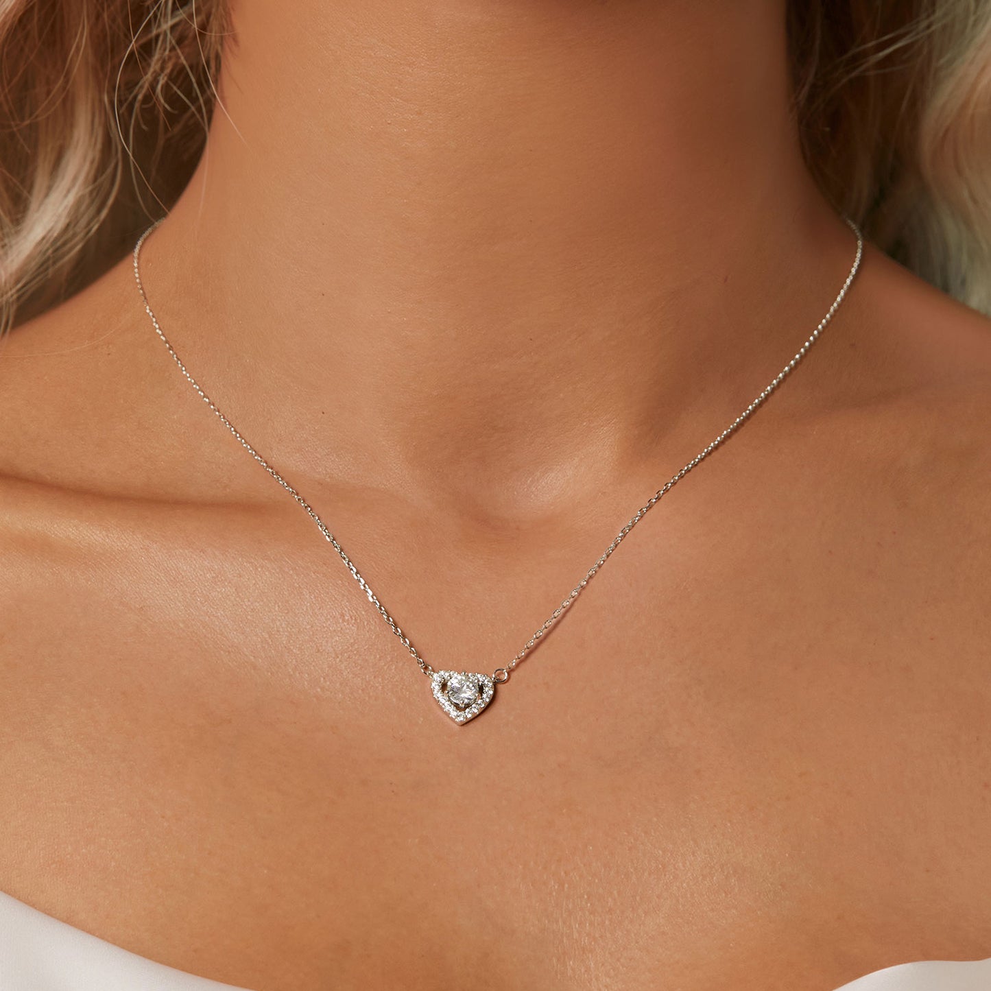 0.5ct Heart-Shaped Moissanite Necklace
