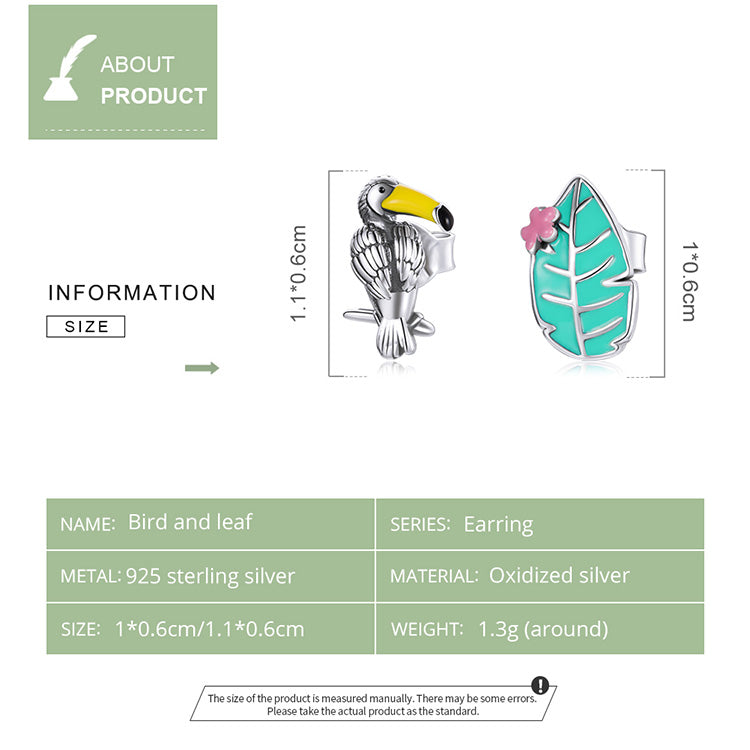 Bird and Leaf Earrings