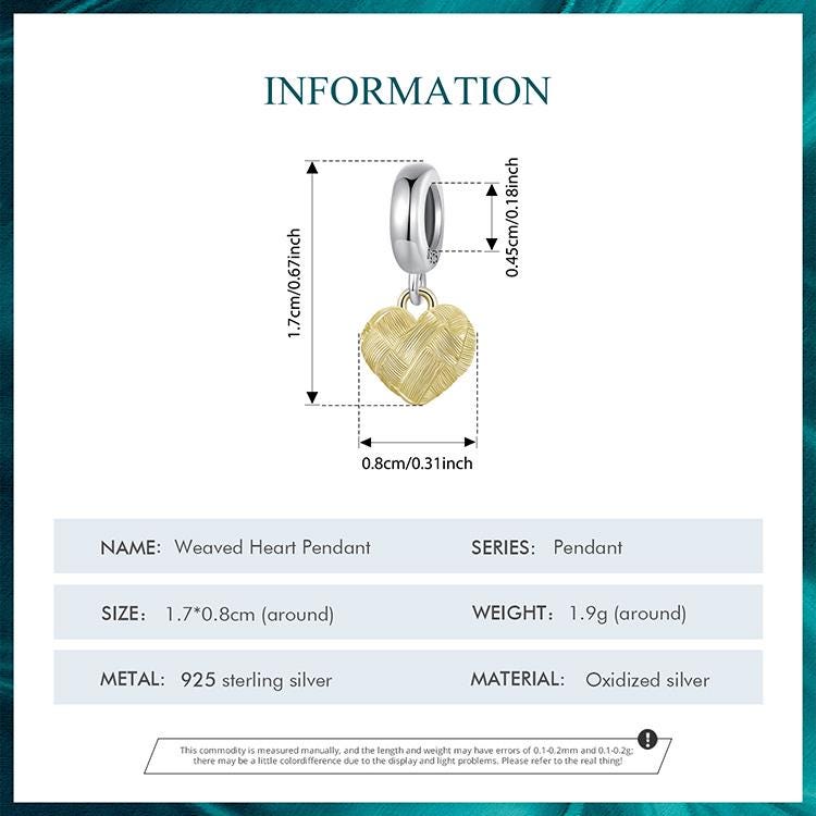 Weaved Heart Pendant Charm
