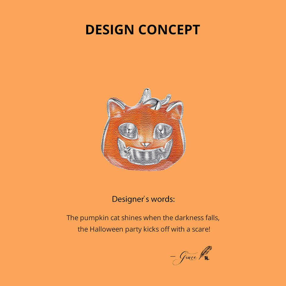 Halloween Luminous Pumpkin Cat Charm