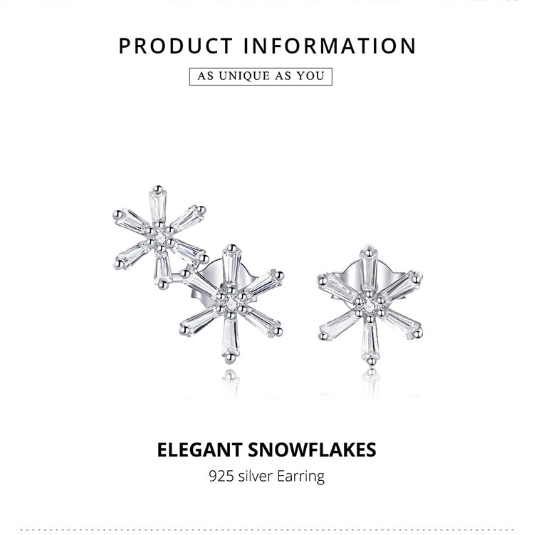 Elegant Snowflake Hoop Earrings